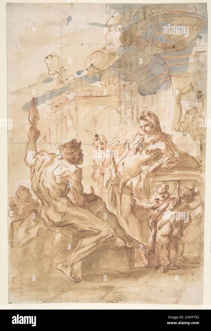 Hercules et Omphale 1689–1767 Gaspare Diziani Italien.Hercules et Omphale 338609 Banque D'Images