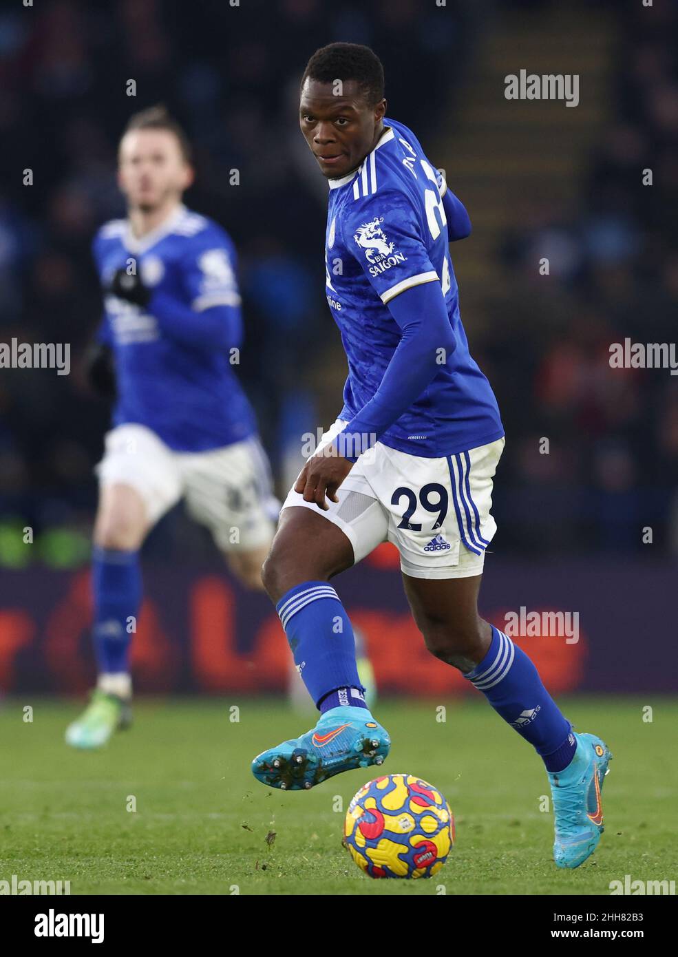 Leicester, Royaume-Uni.23rd janvier 2022.Patson Daka de Leicester City pendant le match de la Premier League au King Power Stadium de Leicester.Crédit photo à lire : Darren Staples/Sportimage crédit : Sportimage/Alay Live News Banque D'Images