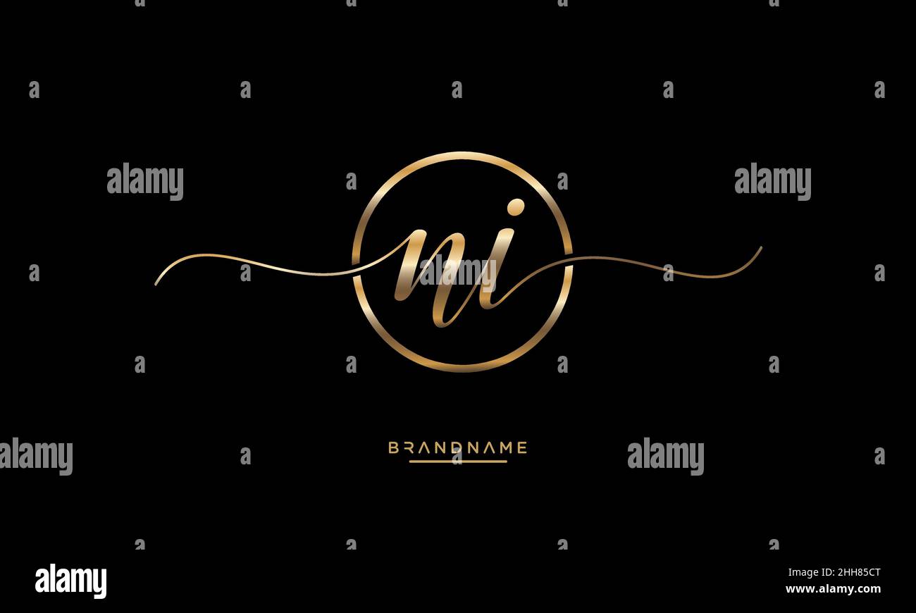 Lettres alphabétiques ni, DANS logo Emblem Monogram Illustration de Vecteur