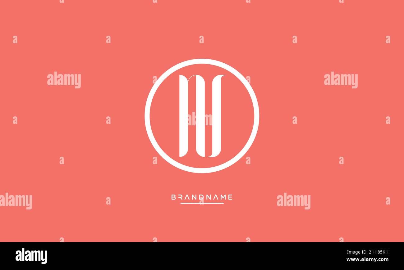 Lettres alphabétiques ni, DANS logo Emblem Monogram Illustration de Vecteur