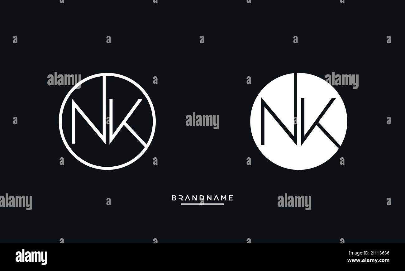 NK, KN lettres Alphabet logo Emblem Monogram Illustration de Vecteur