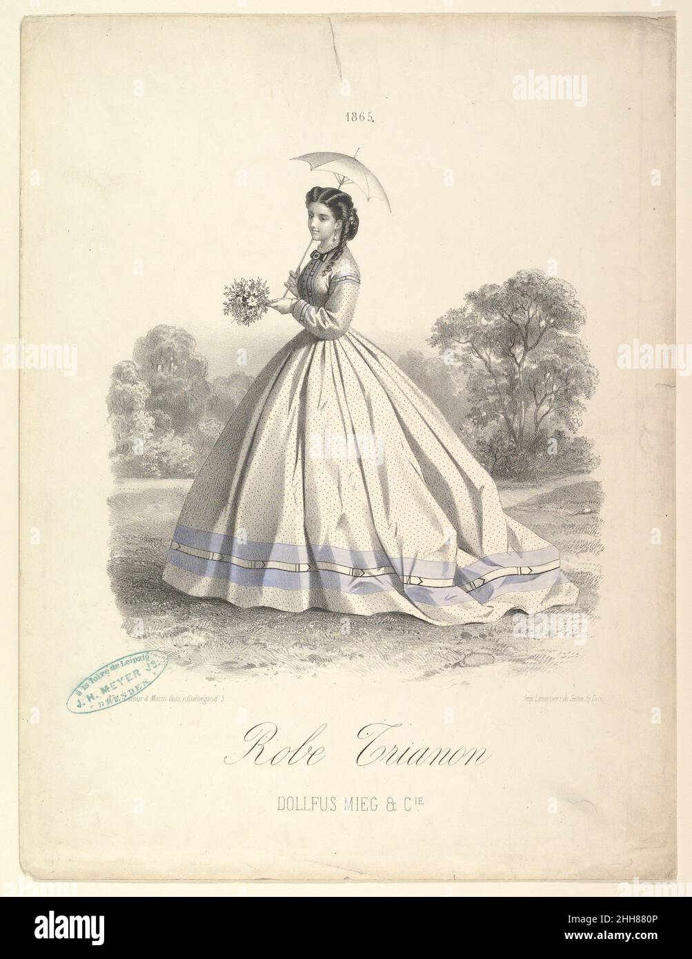 Robe Trianon, Dollfus Mieg & Cie 1865 Lemercier & Cie. Français.Robe Trianon, Dollfus Mieg & Cie 398874 Banque D'Images
