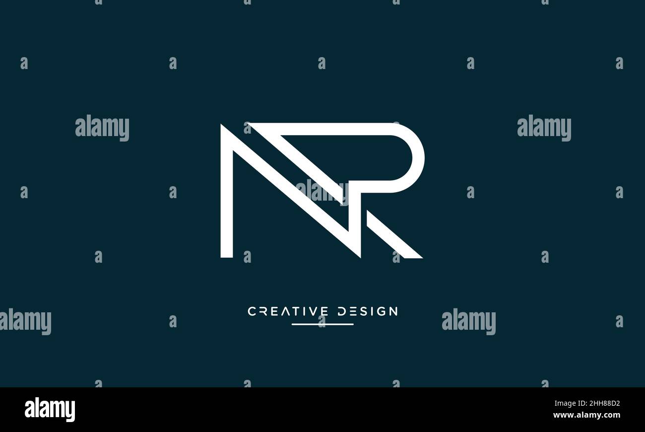 Lettres alphabétiques NR, logo RN, Monogramme Emblem Illustration de Vecteur