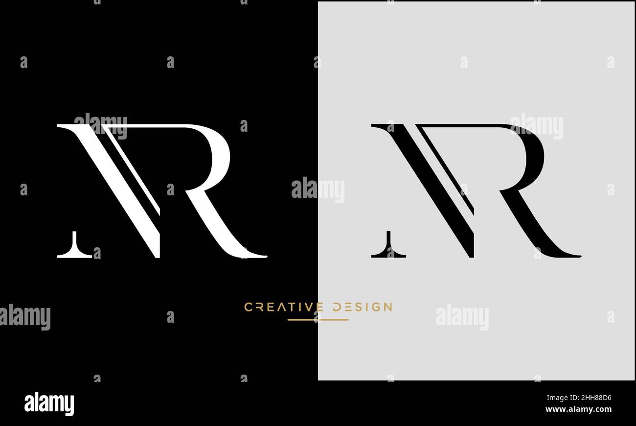 Lettres alphabétiques NR, logo RN, Monogramme Emblem Illustration de Vecteur