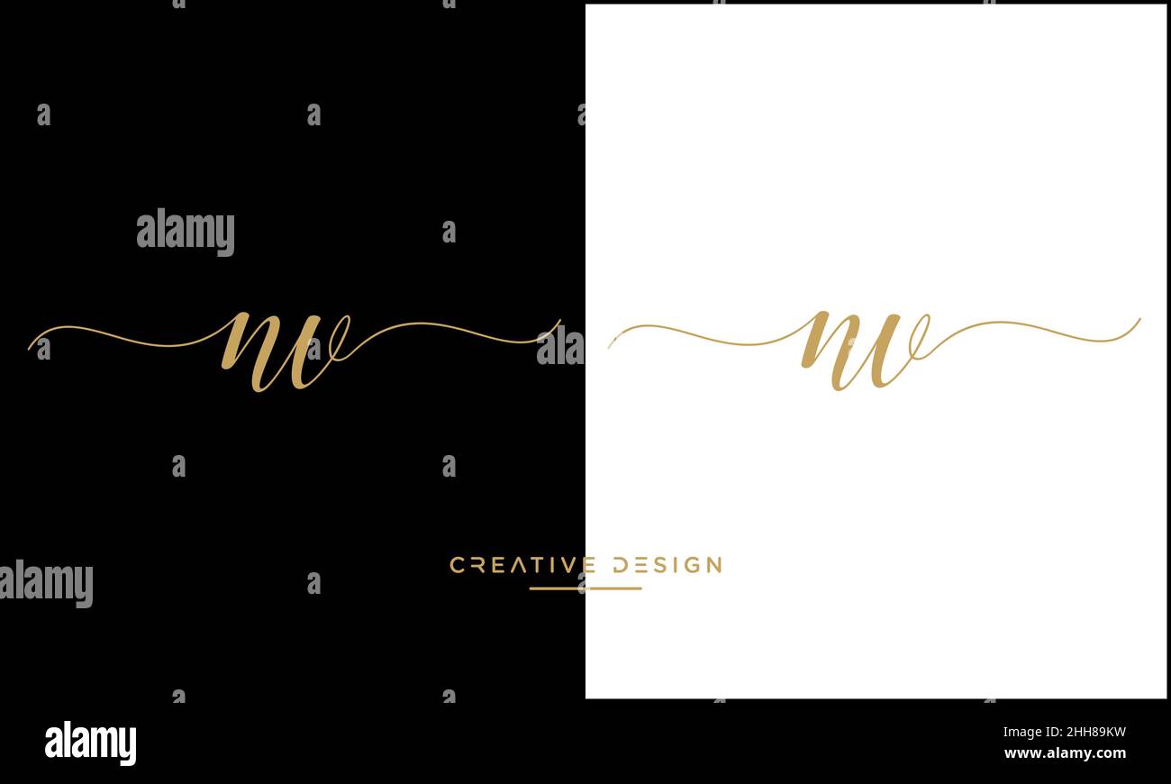 NV, VN lettres Alphabet Abstract logo Monogram Illustration de Vecteur