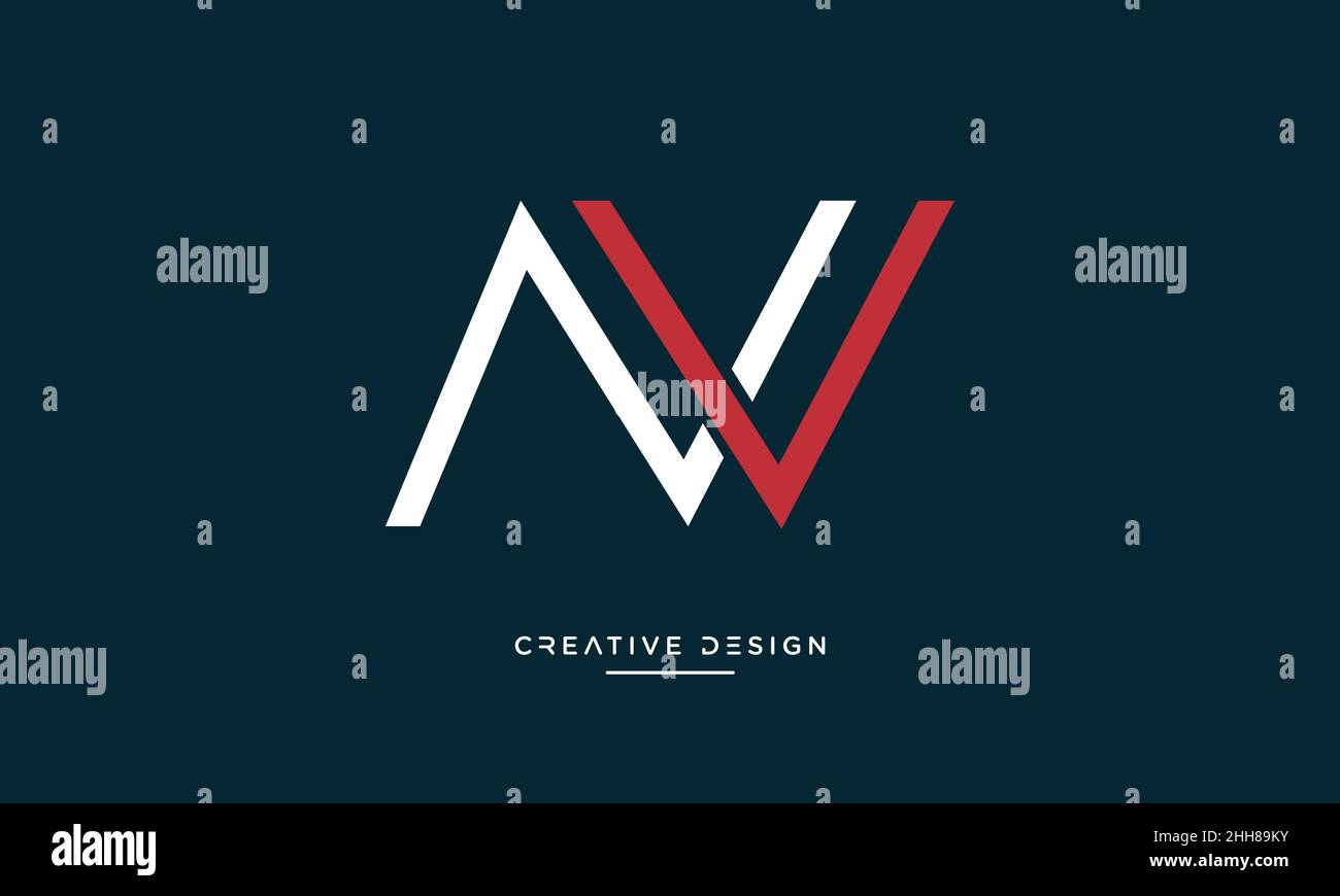 NV, VN lettres Alphabet Abstract logo Monogram Illustration de Vecteur
