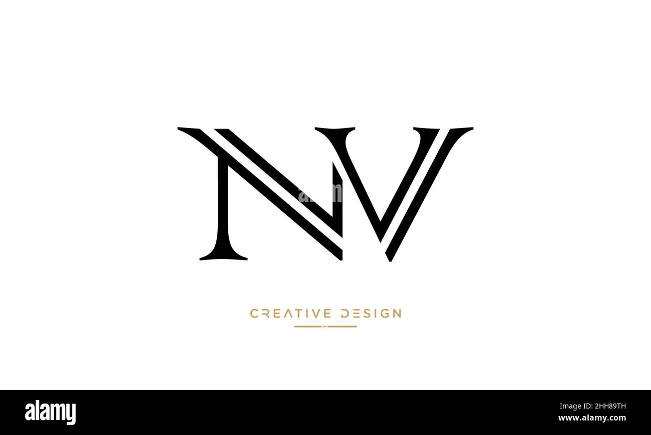 NV, VN lettres Alphabet Abstract logo Monogram Illustration de Vecteur