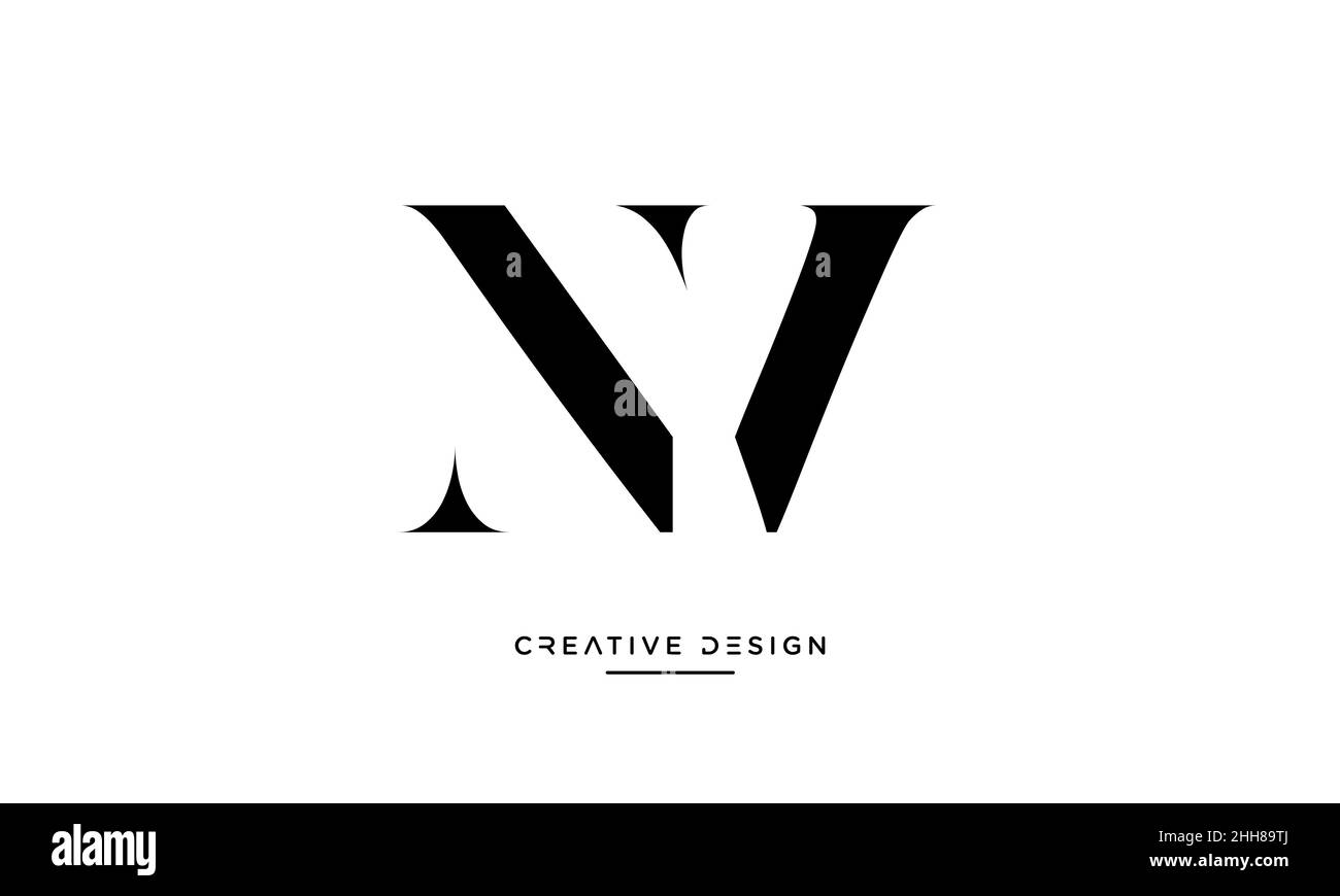 NV, VN lettres Alphabet Abstract logo Monogram Illustration de Vecteur
