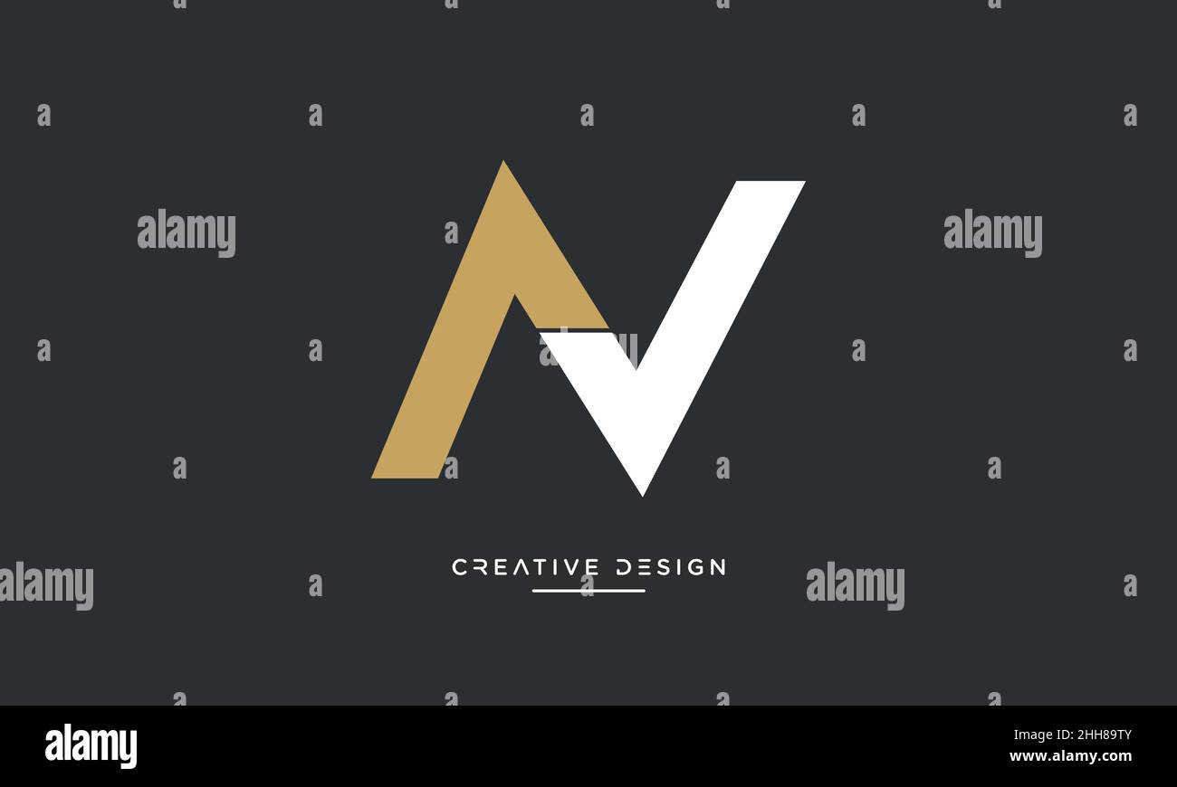 NV, VN lettres Alphabet Abstract logo Monogram Illustration de Vecteur