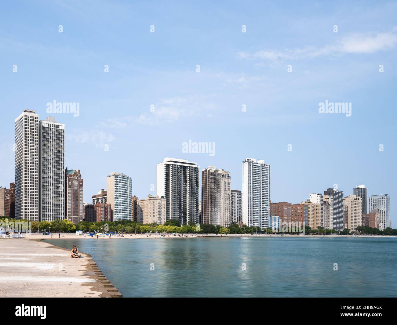 Immeubles résidentiels de grande hauteur sur Lake Shore Drive Banque D'Images