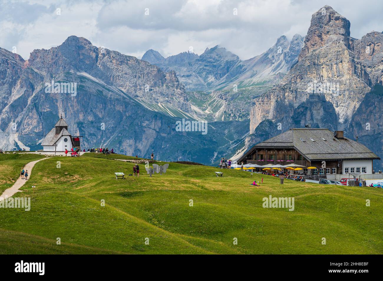 Le plateau de Pralongia au coeur des Dolomites, entre Corvara et San Cassiano Banque D'Images