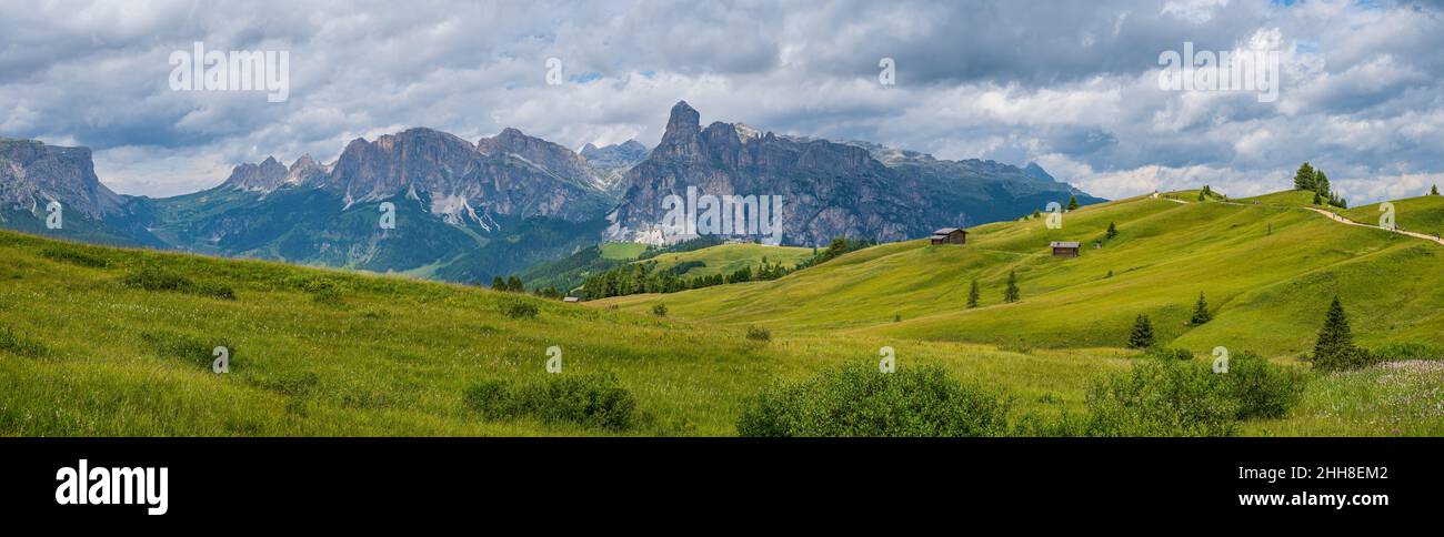 Le plateau de Pralongia au coeur des Dolomites, entre Corvara et San Cassiano Banque D'Images