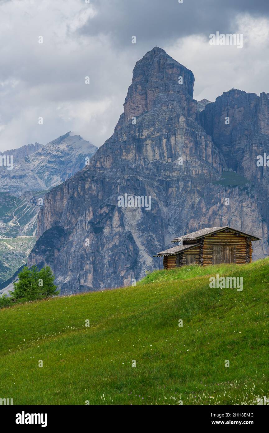 Le plateau de Pralongia au coeur des Dolomites, entre Corvara et San Cassiano Banque D'Images