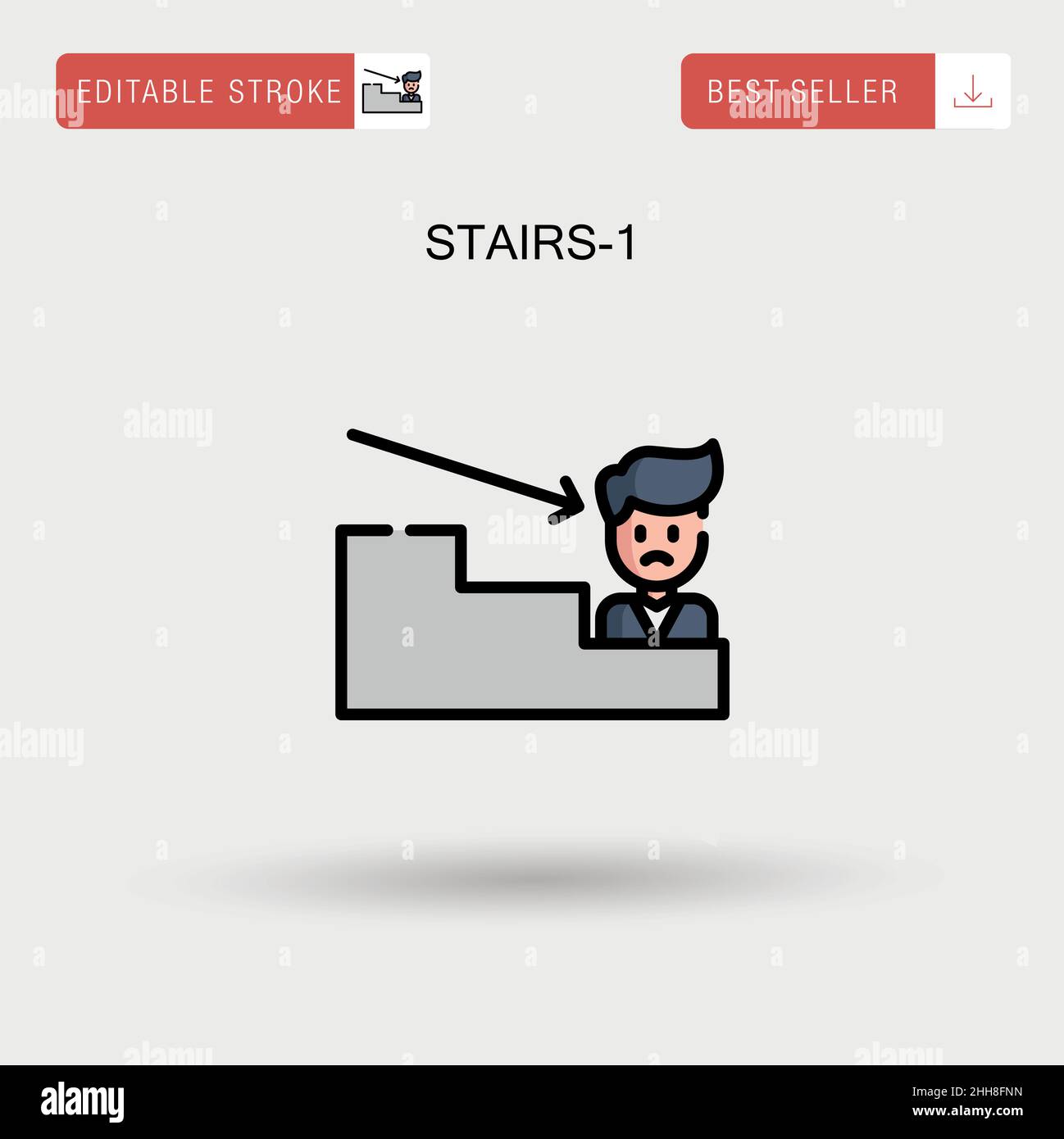 Icône de vecteur simple Stairs-1. Illustration de Vecteur