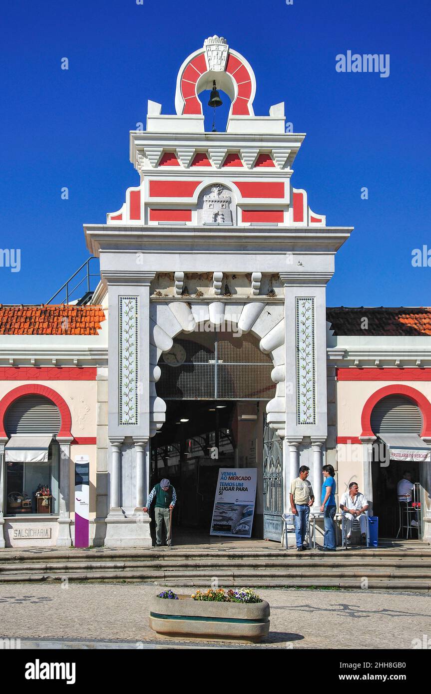 Entrée au marché de Loulé, Praca da Republica, Loulé, région de l'Algarve, Portugal Banque D'Images