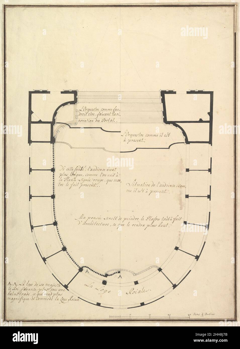 Plan sol ca.1750 atelier de Giuseppe Galli Bibiena Italien.Plan de terrain 344467 Banque D'Images