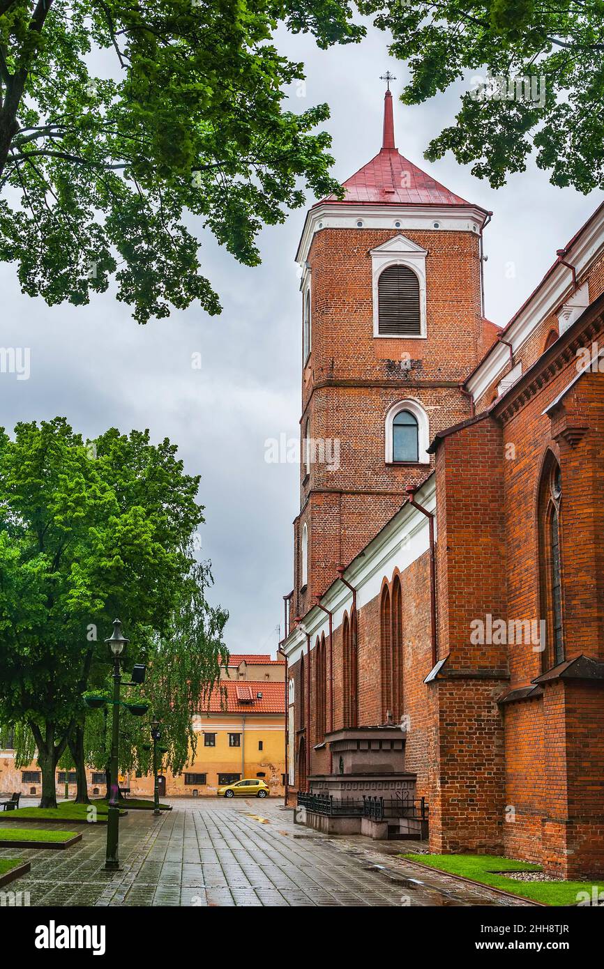 Cathédrale Saint-Pierre et Paul à Kaunas.Lituanie.La date de fondation est complètement inconnue, les documents disponibles disent que, en 1413, l'ap Banque D'Images