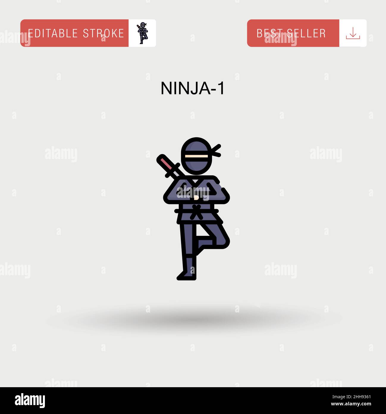 Icône de vecteur simple Ninja-1. Illustration de Vecteur