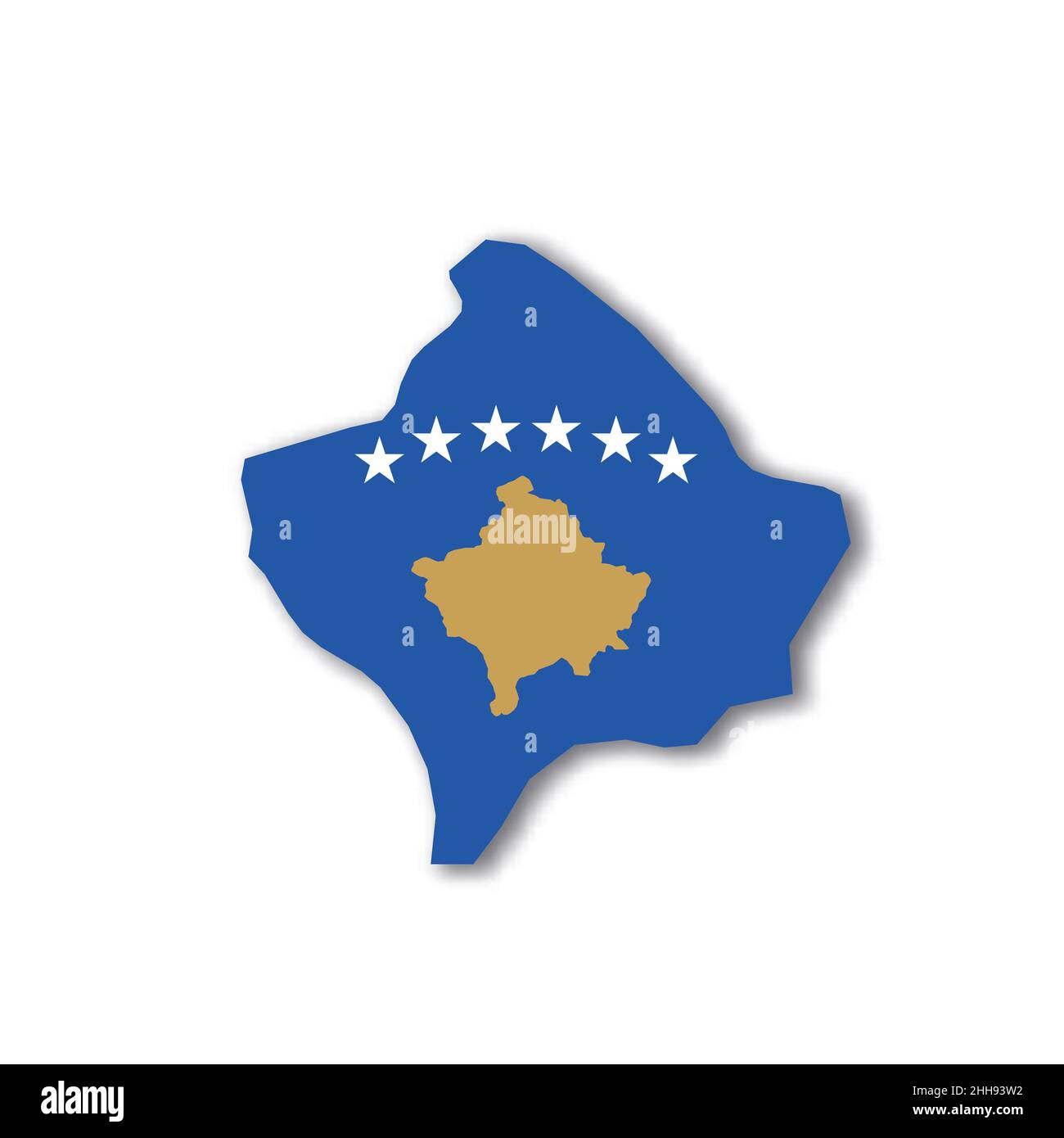 Drapeau national du Kosovo en forme de carte de pays Illustration de Vecteur