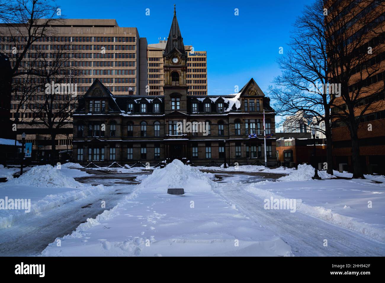 lieu historique national du canada de l'hôtel de ville de halifax au milieu de l'hiver Banque D'Images