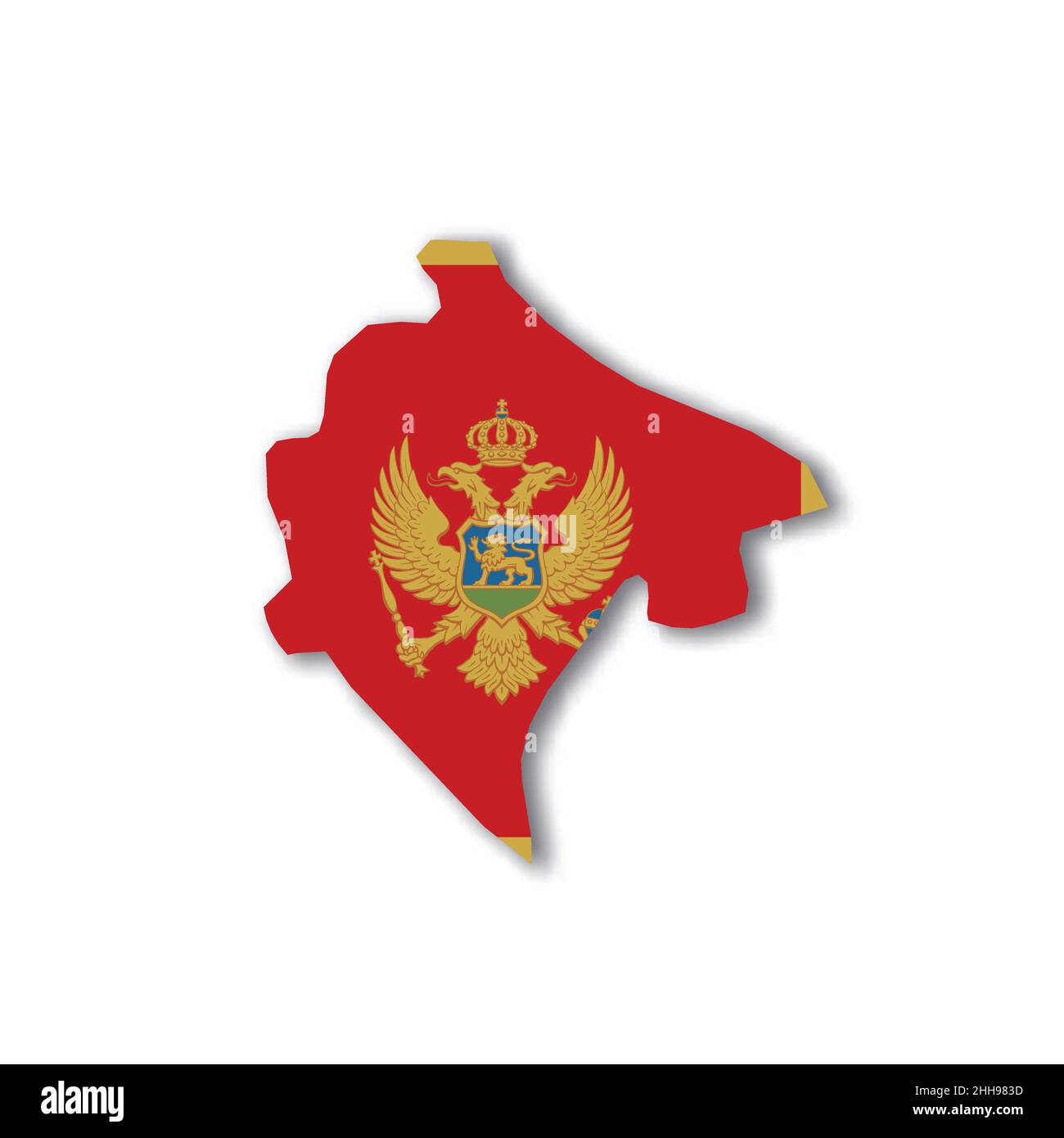 Drapeau national du Monténégro en forme de carte de pays Illustration de Vecteur