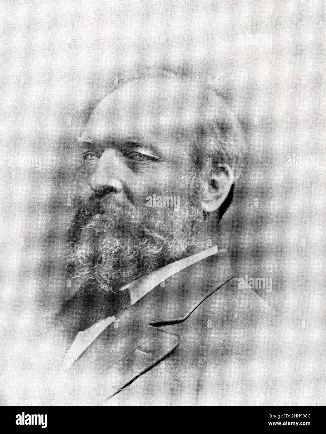 James Abram Garfield (1831-1881) a été élu président des États-Unis en 20th en 1880.Il a été constamment harcelé par des gens à la recherche d'un emploi et a été tué par un coup de feu le 2 juillet 1881.Il est décédé le 19 septembre. Banque D'Images