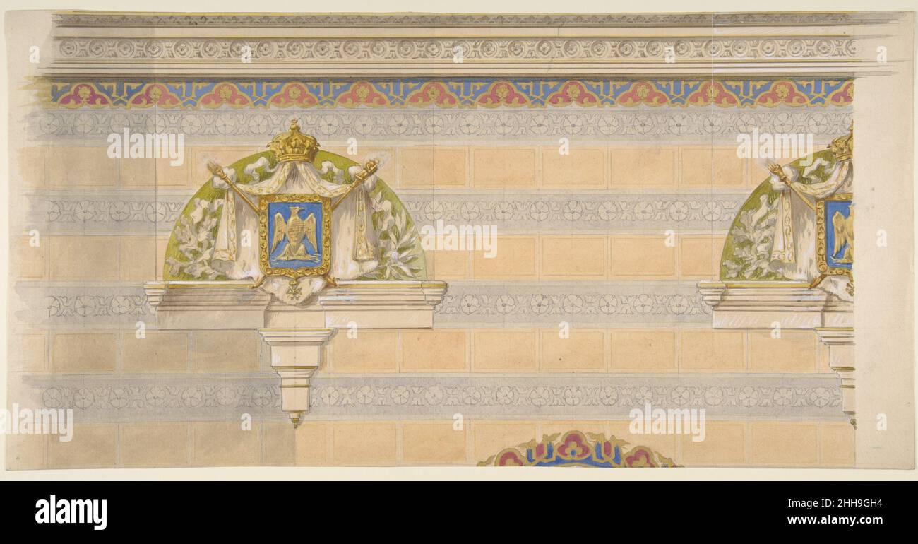 Design pour décoration de mur supérieur, Farnborough, Angleterre 1880–86 Jules-Edmond-Charles Lachaise French.Design pour décoration murale supérieure, Farnborough, Angleterre 349404 Banque D'Images