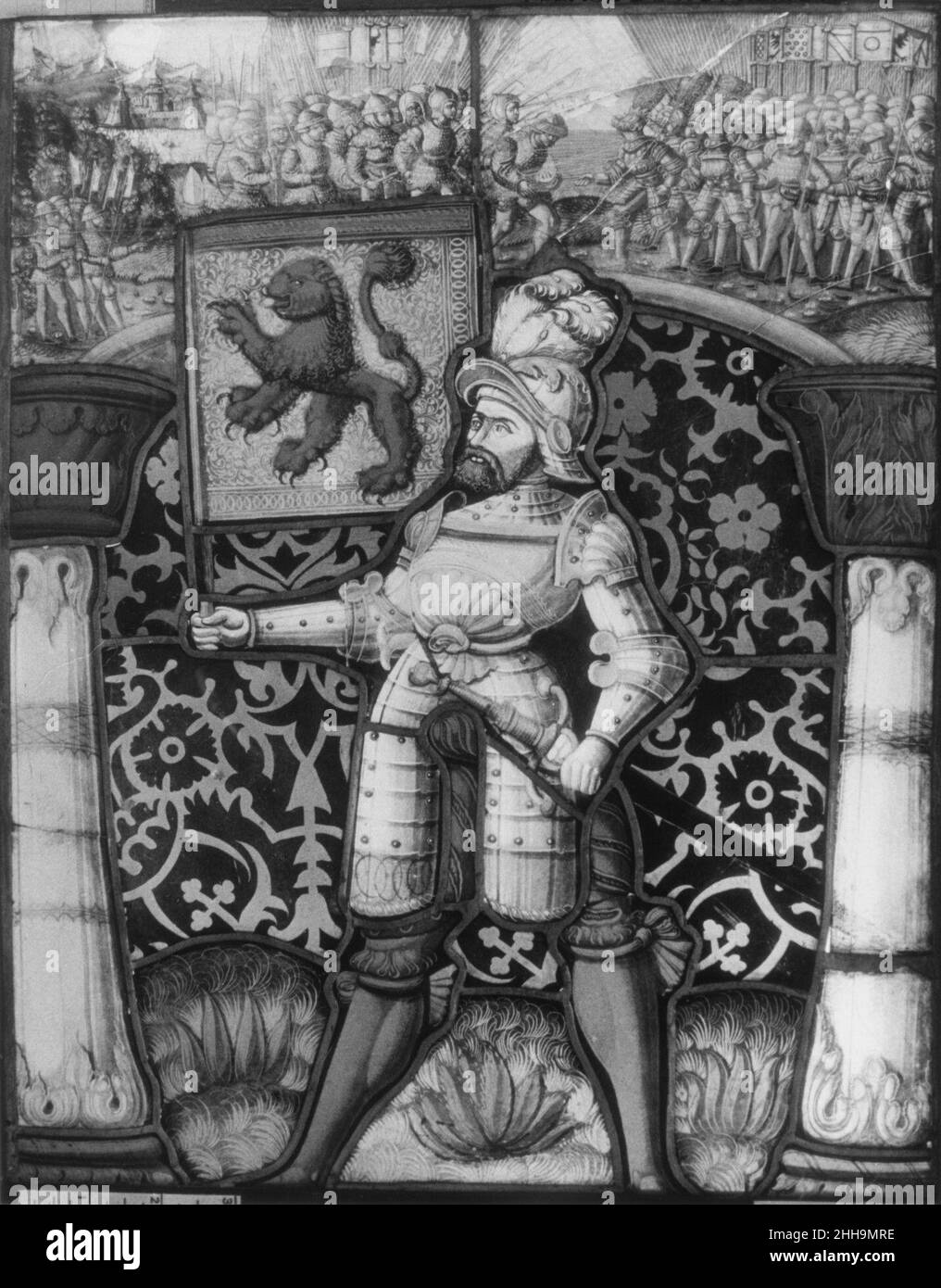 Pavillon 1560–80 suisse.Apposer un drapeau.Suisse.1560–80.Vitrail.Vitraux Banque D'Images