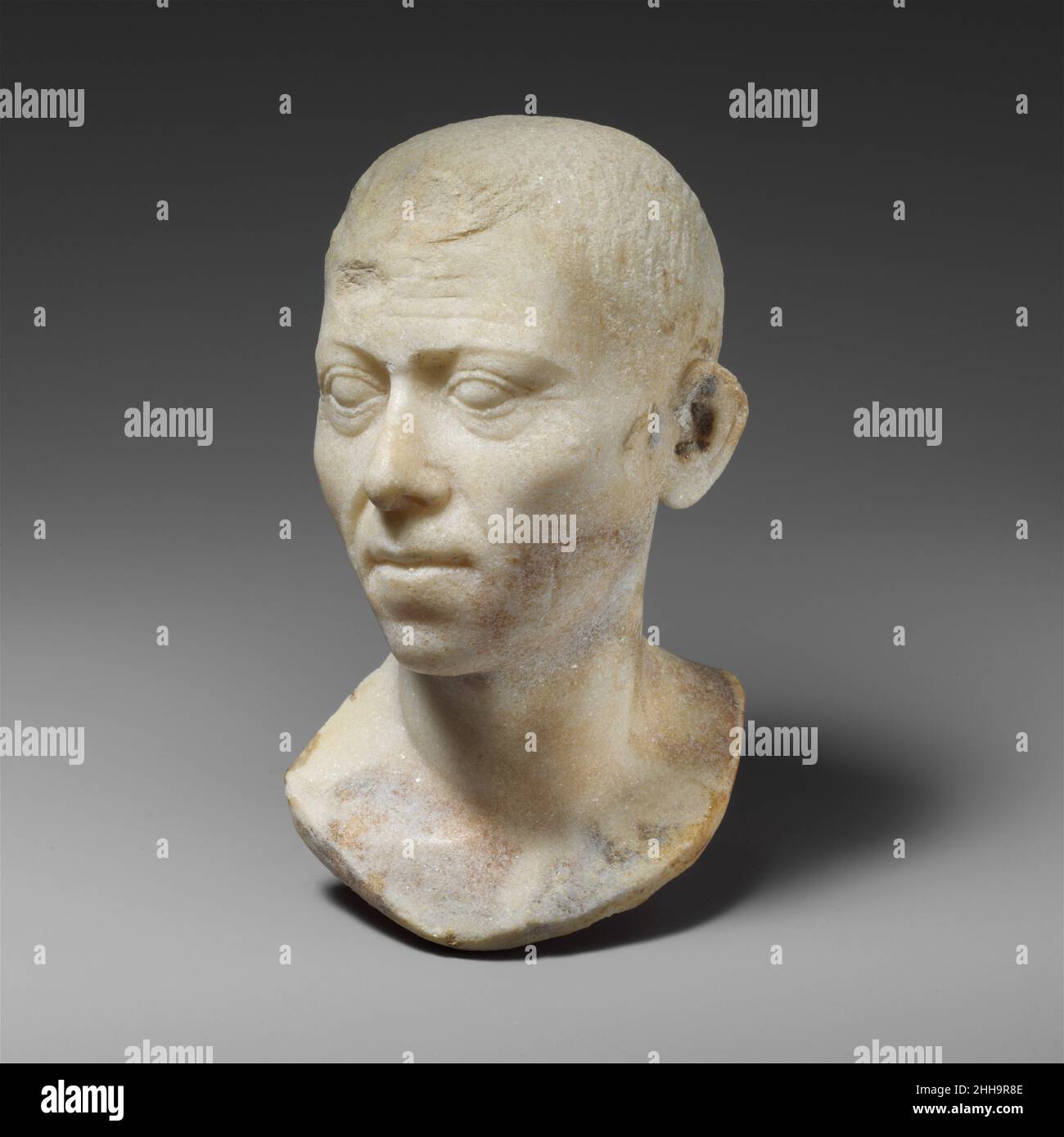 Buste en marbre d'un homme A.D. 14–68 Roman le portrait représente un homme qui est probablement âgé de plus de quarante ans, comme suggéré par les plis sur le front et à côté du nez ainsi que par les sacs lacrymaux sous les yeux.Buste en marbre d'un homme.Romain.A.D. 14–68.Marbre.Le début de l'Impériale, Julio-Claudian.Sculpture de pierre Banque D'Images