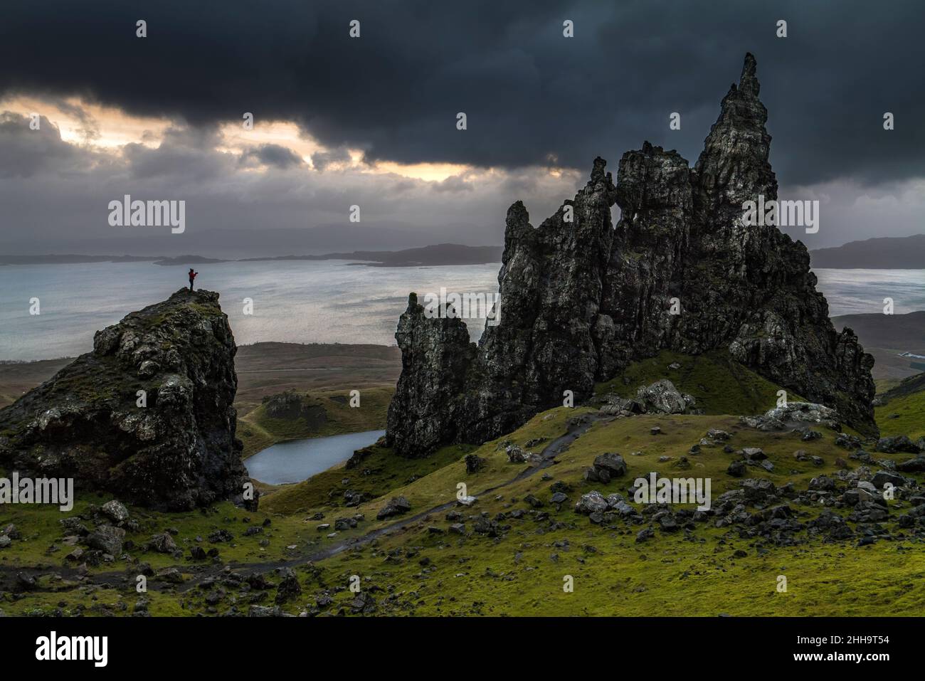 LE VIEIL HOMME DE STORR, L'ÎLE DE SKYE, ÉCOSSE, ROYAUME-UNI Banque D'Images