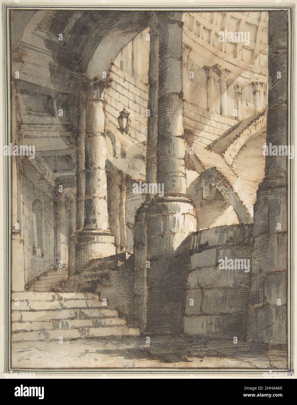 Conception encadrée pour un ensemble de scène.1772–1842 attribué à Mauro Berti Italien.Conception encadrée pour un ensemble de scène.342042 Banque D'Images