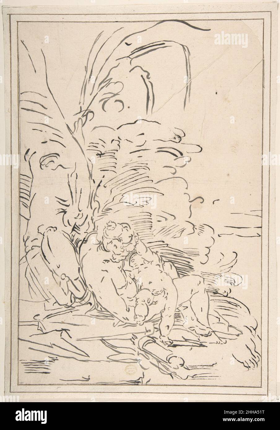 Vénus et Cupid 1527–85 après Luca Cambiaso Italian.Vénus et Cupid 338334 Banque D'Images