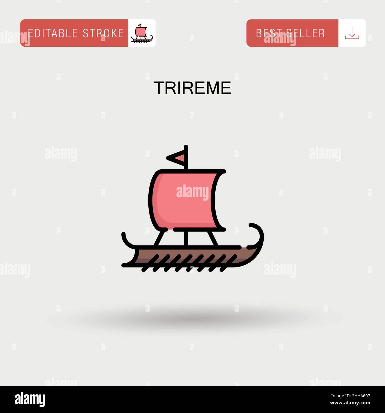 Icône trireme simple vector. Illustration de Vecteur