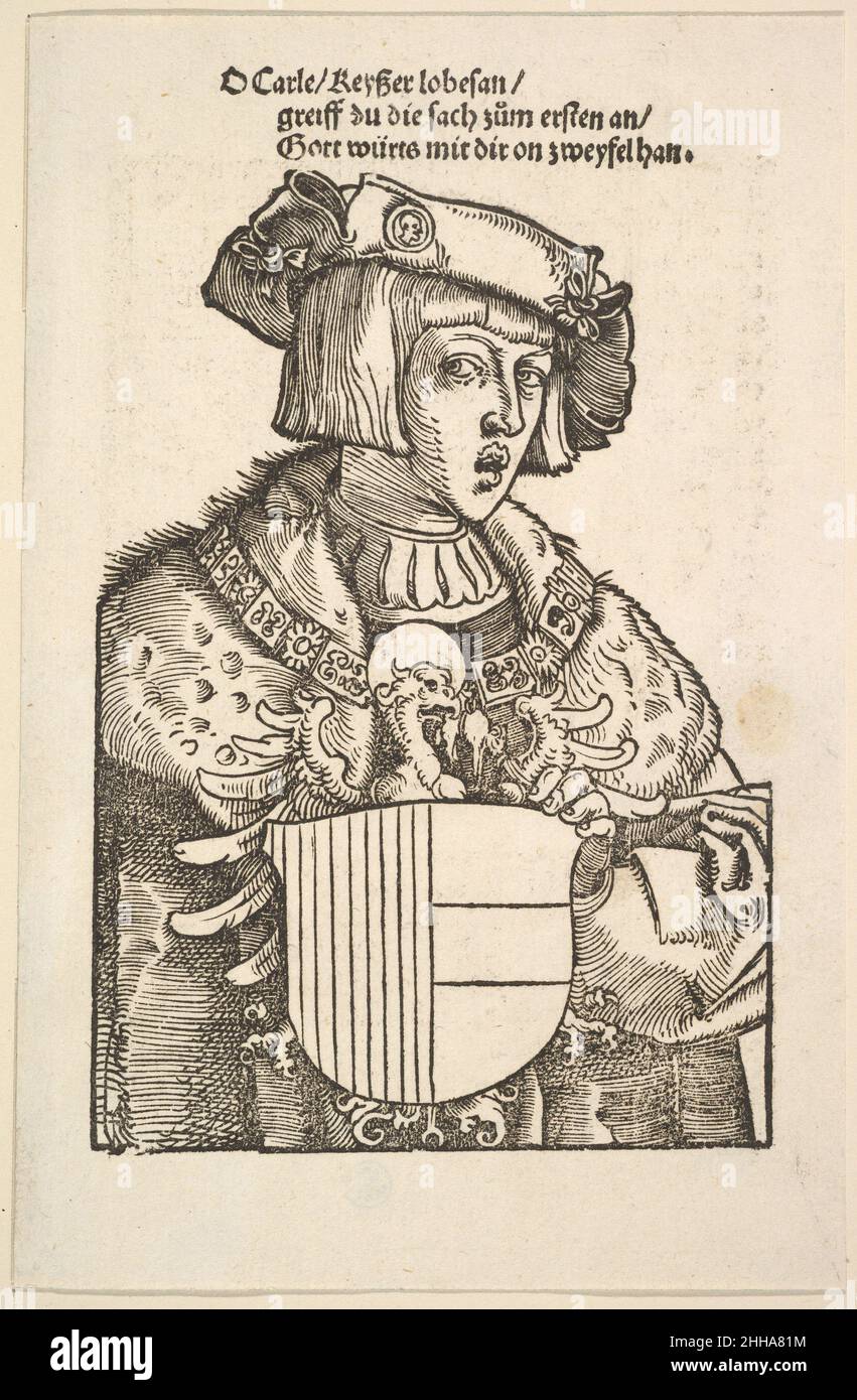 Portrait de Charles V Hans Baldung (appelé Hans Baldung Grien) Allemand.Portrait de Charles V 416930 Banque D'Images