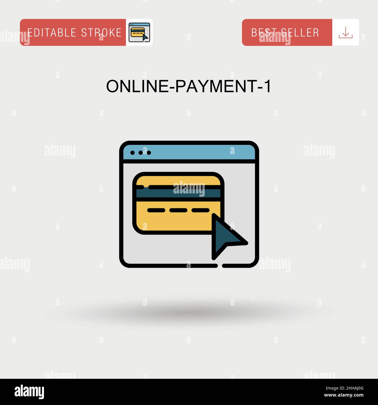 Online-payment-1 icône de vecteur simple. Illustration de Vecteur