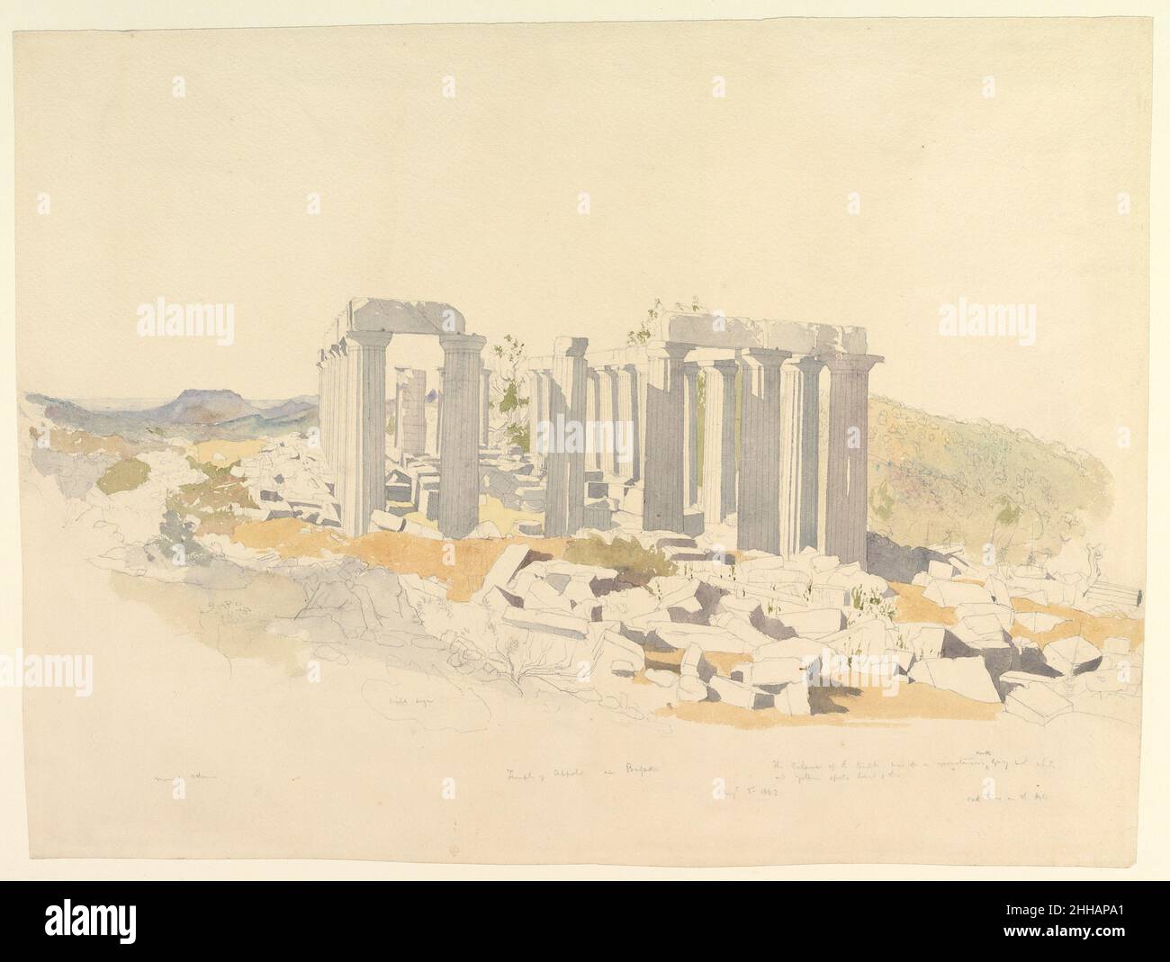 Le Temple d'Apollon à Bassae 1843 Thomas Hartley Cromek British.Le Temple d'Apollon à Bassae 341209 Banque D'Images