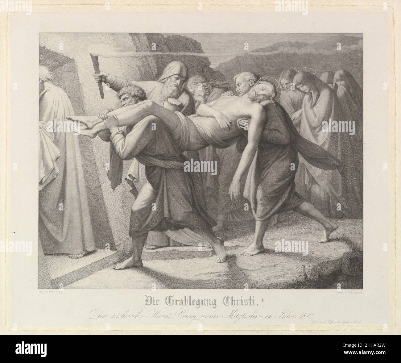 L'Entombment 1850 après Johann Friedrich Overbeck allemand.L'Entombment 369424 Banque D'Images