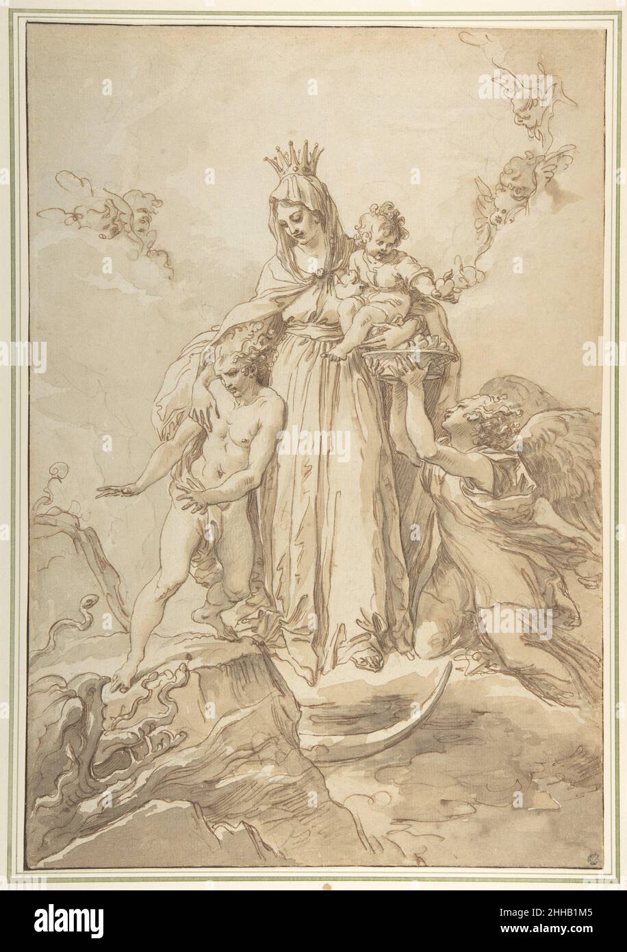 La Vierge Immaculée avec le Christ enfant 1770 Giuseppe Cades Italien.La Vierge Immaculée avec l'enfant Christ 338314 Banque D'Images