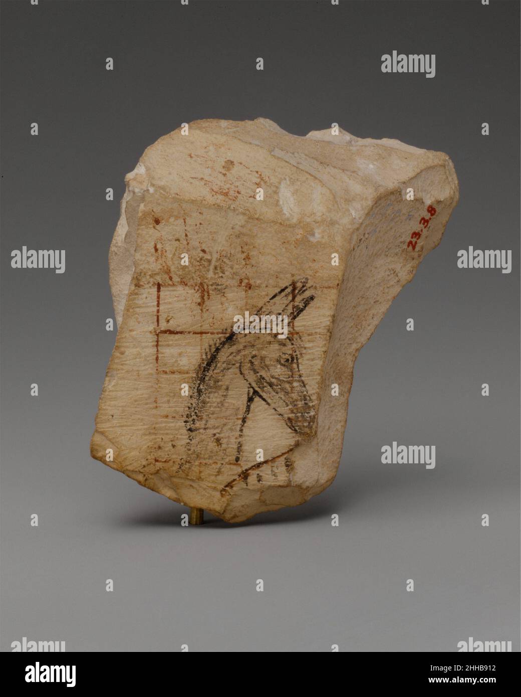 Ostracon avec un âne ca.1479–1458 C.-B. Nouveau Royaume.Ostracon avec un âne 545205 Banque D'Images