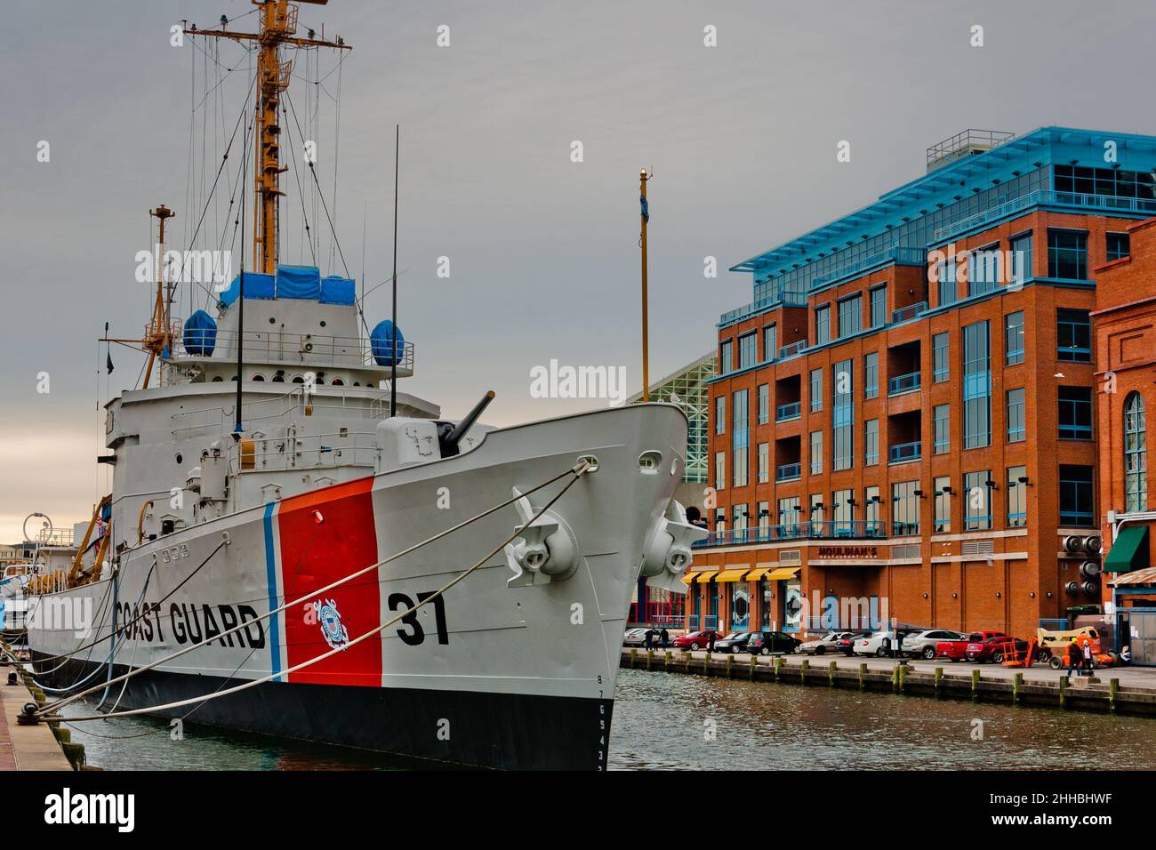 Photo de la Garde côtière américaine Cutter Taney, Pier 5, Baltimore, Maryland, Etats-Unis Banque D'Images