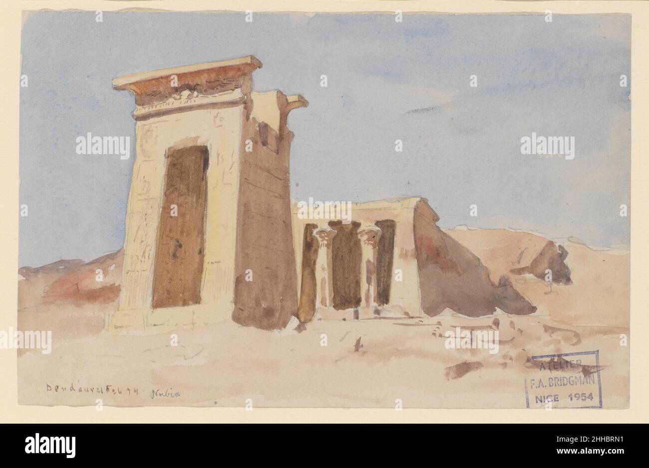 Le Temple de Dendur, montrant le Pylon 1874 Frederick Arthur Bridgman.Le Temple de Dendur, montrant le Pylon 16890 Banque D'Images