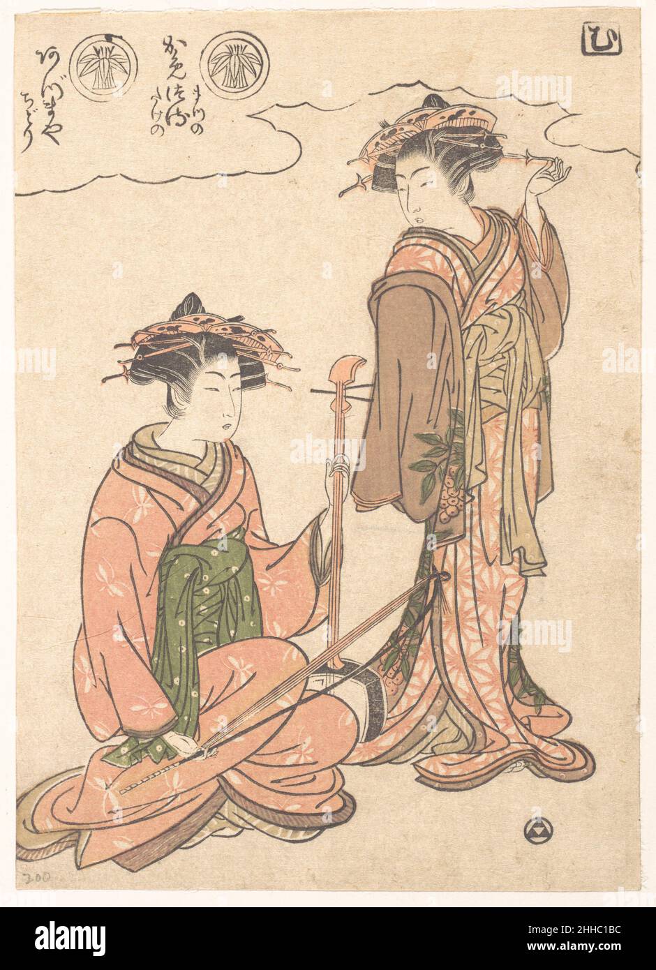 Deux Geisha Isoda Koryūsai Japonais.Deux Geisha 55932 Banque D'Images