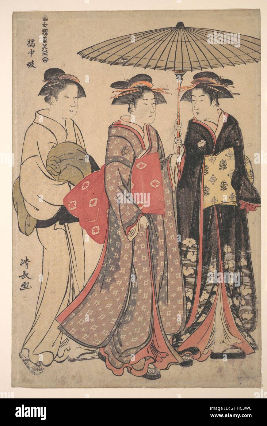 Danseurs de la rue Tachibana 1742–1815 Torii Kiyonaga Japonais.Danseurs de la rue Tachibana 57092 Banque D'Images