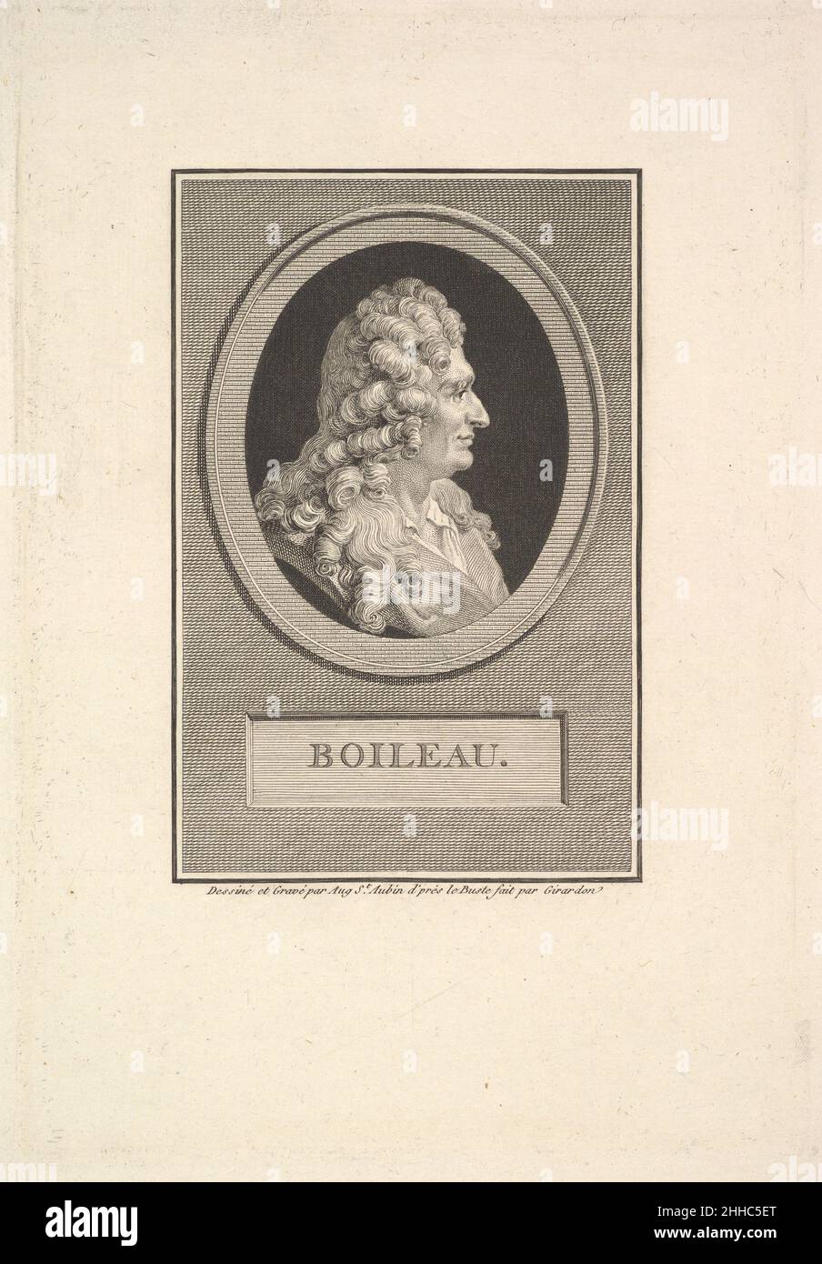 Portrait de Despréaux Nicolas Boileau 1800 Augustin de Saint-Aubin Français.Portrait de Despréaux Nicolas Boileau 422997 Banque D'Images