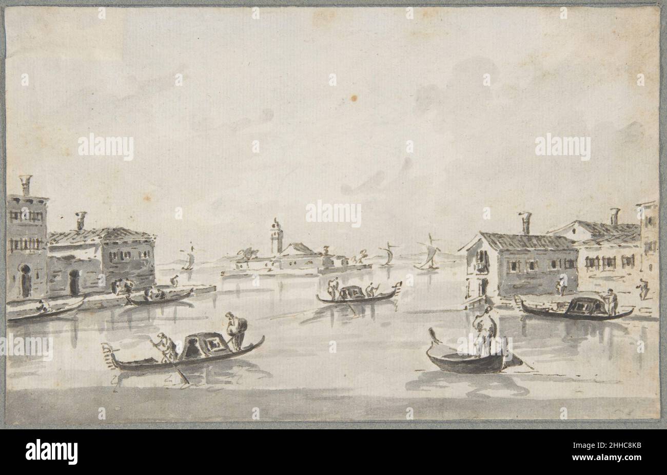 La Punta di San Giobbe, avec l'île de San Secondo à la distance 1764–1835 Giacomo Guardi Italien.La Punta di San Giobbe, avec l'île de San Secondo à la distance 338957 Banque D'Images