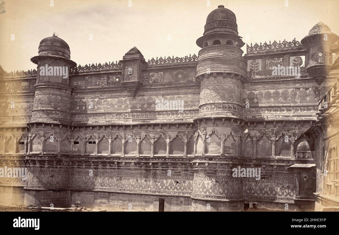 Façade sud du palais Man Mandir, -Gwalior-. Banque D'Images