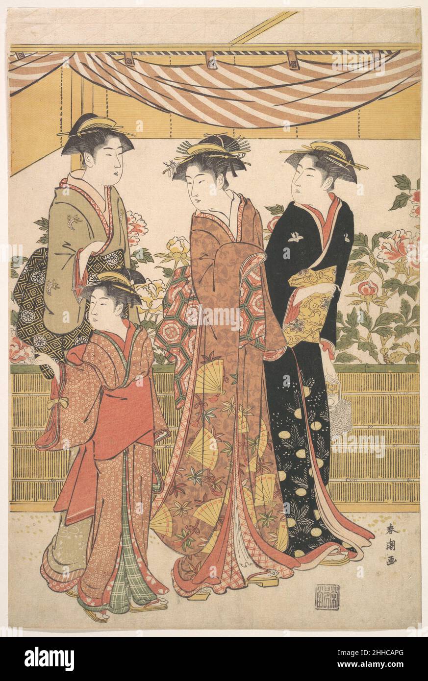Le Bōtan Show ca.1790 Katsukawa Shunchō Japonais.Le Bōtan Show 55622 Banque D'Images