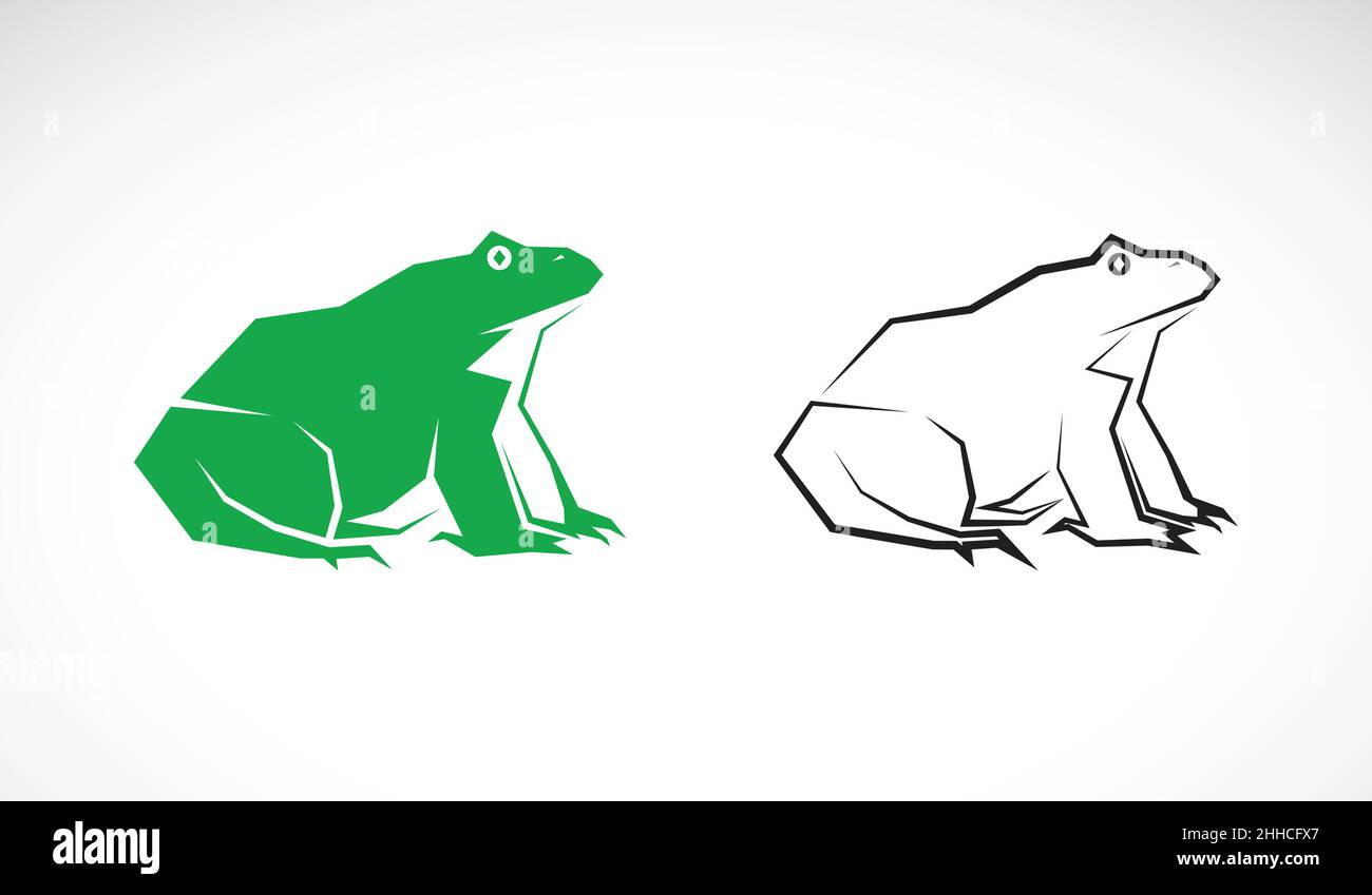 Vecteur de motif grenouille verte sur fond blanc. Amphibiens. Animal. Icône grenouille. Illustration vectorielle superposée facile à modifier. Illustration de Vecteur