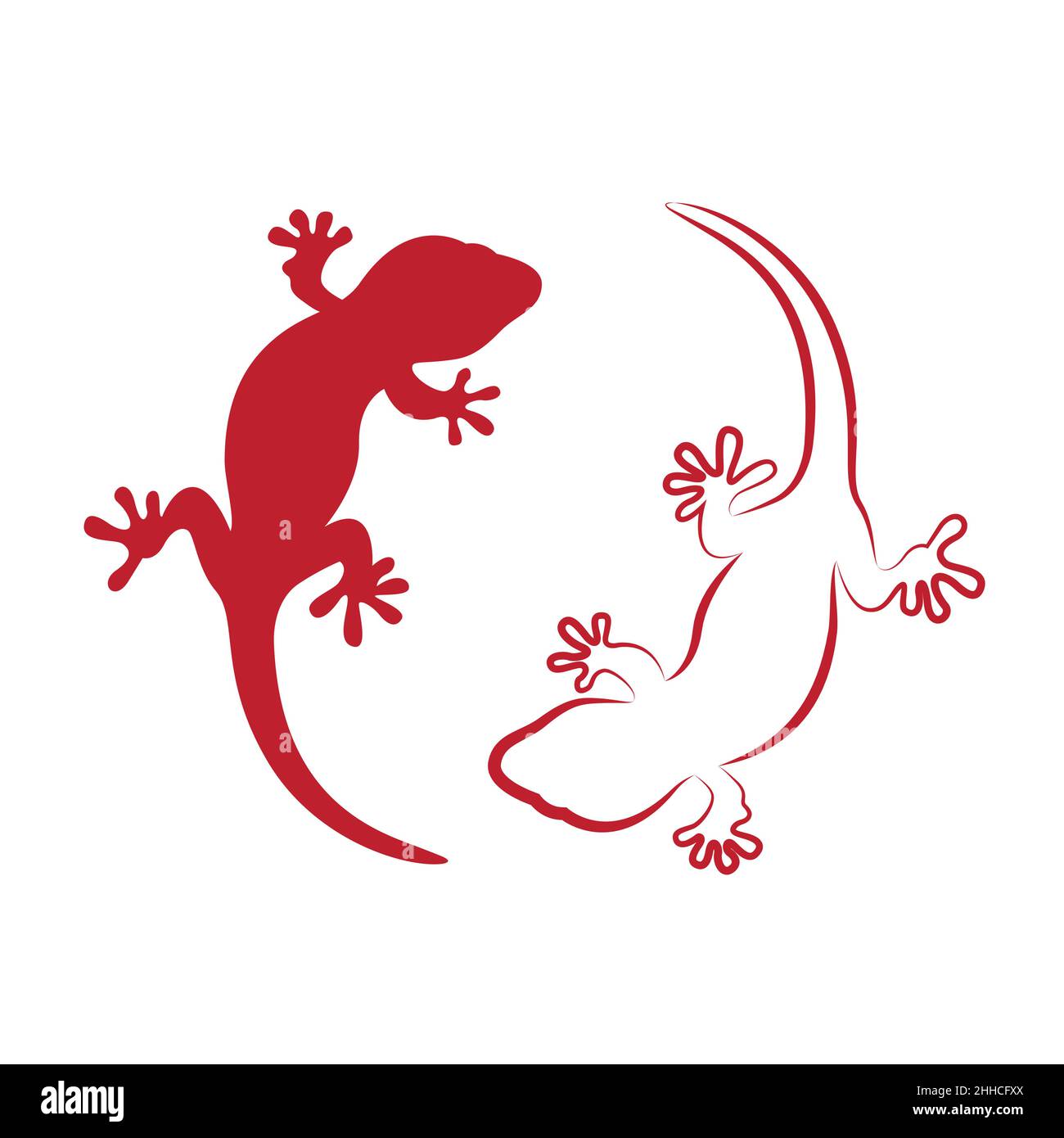 Vecteur de gecko sur fond blanc.Illustration vectorielle superposée facile à modifier. Illustration de Vecteur