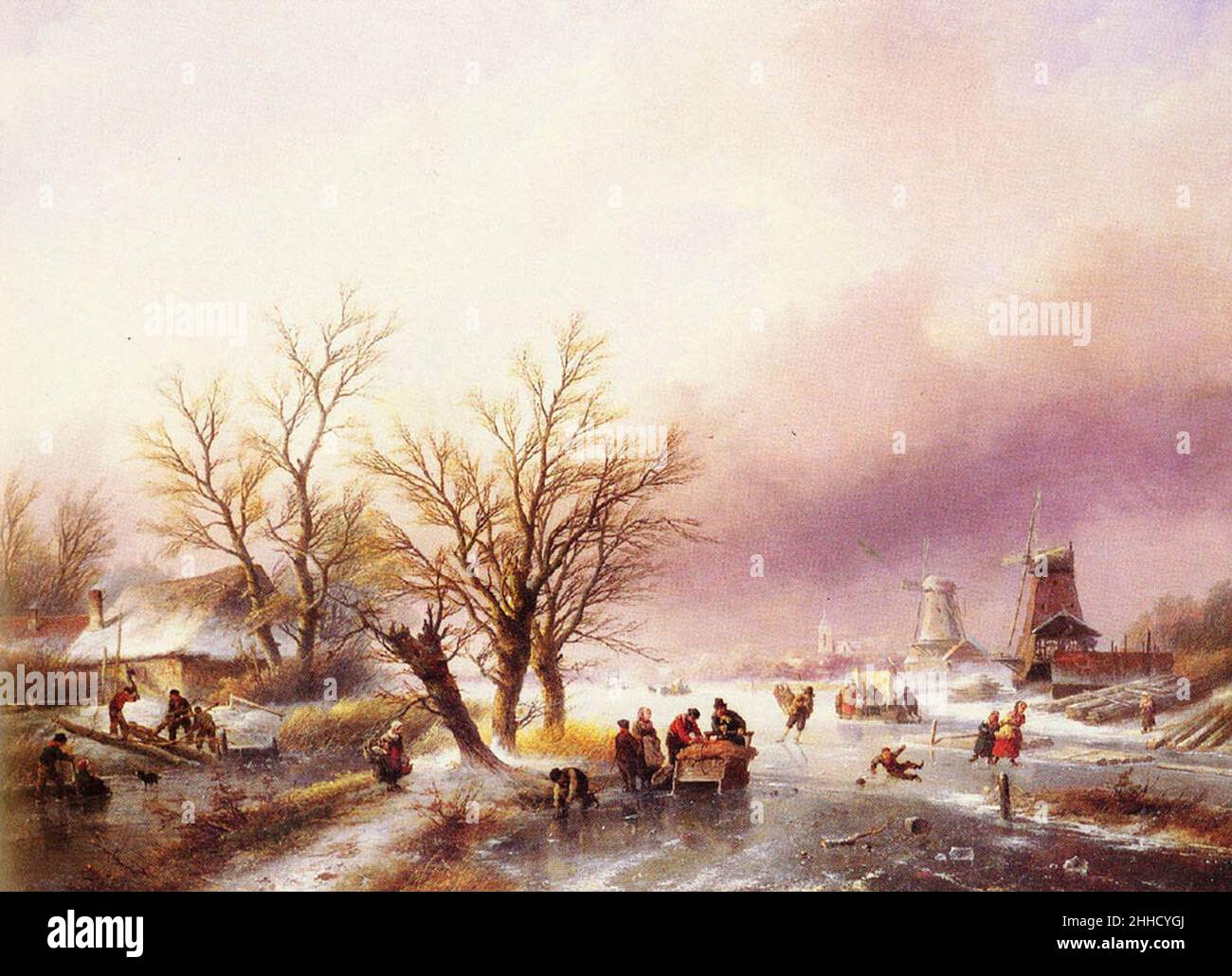 Spohler Jan A Winter Landscape. Banque D'Images